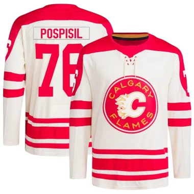 Cream Youth Martin Pospisil Authentic Calgary Flames 2023 Heritage Classic Primegreen Jersey