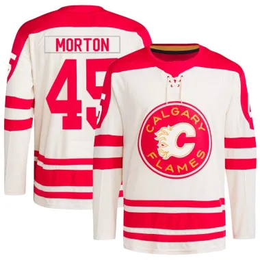 Cream Youth Sam Morton Authentic Calgary Flames 2023 Heritage Classic Primegreen Jersey