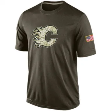 Olive Men's Calgary Flames Salute To Service KO Performance Dri-FIT T-Shirt