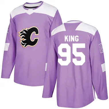 Purple Men's Carter King Authentic Calgary Flames Fights Cancer Practice Jersey