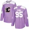 Purple Men's Carter King Authentic Calgary Flames Fights Cancer Practice Jersey