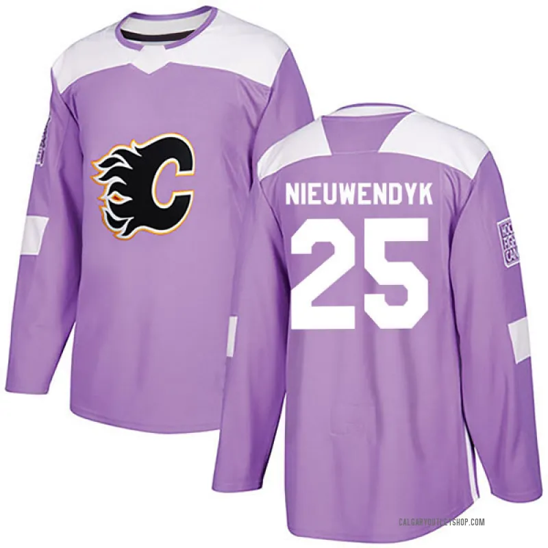 Purple Men's Joe Nieuwendyk Authentic Calgary Flames Fights Cancer Practice Jersey