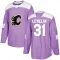 Purple Men's Rejean Lemelin Authentic Calgary Flames Fights Cancer Practice Jersey