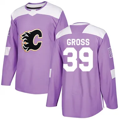 Purple Men's Tyson Gross Authentic Calgary Flames Fights Cancer Practice Jersey