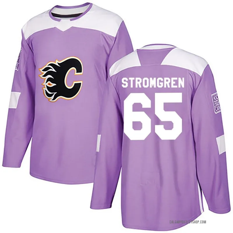 Purple Men's William Stromgren Authentic Calgary Flames Fights Cancer Practice Jersey