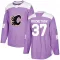 Purple Men's Yan Kuznetsov Authentic Calgary Flames Fights Cancer Practice Jersey