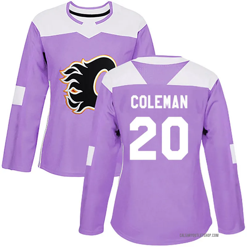 Purple Women's Blake Coleman Authentic Calgary Flames Fights Cancer Practice Jersey