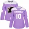 Purple Women's Jonathan Huberdeau Authentic Calgary Flames Fights Cancer Practice Jersey
