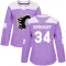 Purple Women's Miikka Kiprusoff Authentic Calgary Flames Fights Cancer Practice Jersey