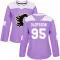 Purple Women's Victor Olofsson Authentic Calgary Flames Fights Cancer Practice Jersey