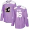 Purple Youth Brett Hull Authentic Calgary Flames Fights Cancer Practice Jersey