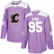 Purple Youth Carter King Authentic Calgary Flames Fights Cancer Practice Jersey