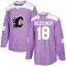 Purple Youth John Beecher Authentic Calgary Flames Fights Cancer Practice Jersey