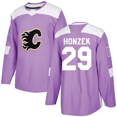 Purple Youth Samuel Honzek Authentic Calgary Flames Fights Cancer Practice Jersey