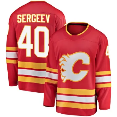 Red Men's Arsenii Sergeev Breakaway Calgary Flames Alternate Jersey