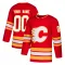 Red Men's Custom Authentic Calgary Flames Alternate Jersey