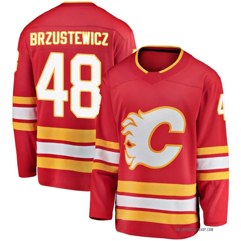 Red Men's Hunter Brzustewicz Breakaway Calgary Flames Alternate Jersey