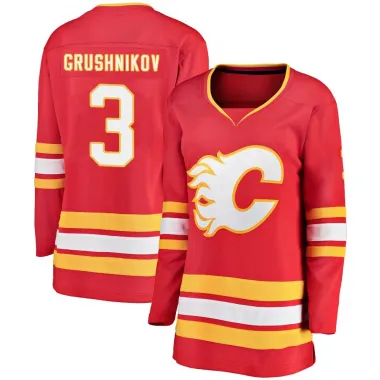 Red Women's Artem Grushnikov Breakaway Calgary Flames Alternate Jersey