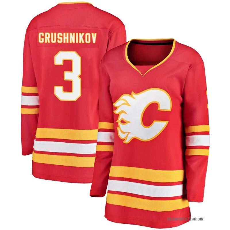 Red Women's Artem Grushnikov Breakaway Calgary Flames Alternate Jersey
