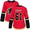 Red Women's Clark Bishop Authentic Calgary Flames Home Jersey