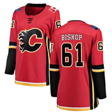 Red Women's Clark Bishop Breakaway Calgary Flames Home Jersey