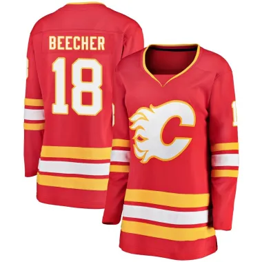 Red Women's John Beecher Breakaway Calgary Flames Alternate Jersey
