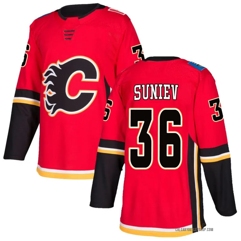 Red Youth Aydar Suniev Authentic Calgary Flames Home Jersey
