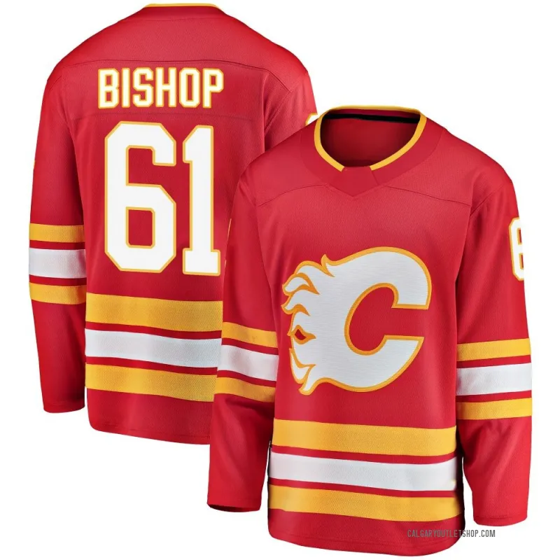 Red Youth Clark Bishop Breakaway Calgary Flames Alternate Jersey