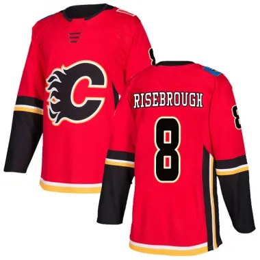 Red Youth Doug Risebrough Authentic Calgary Flames Home Jersey