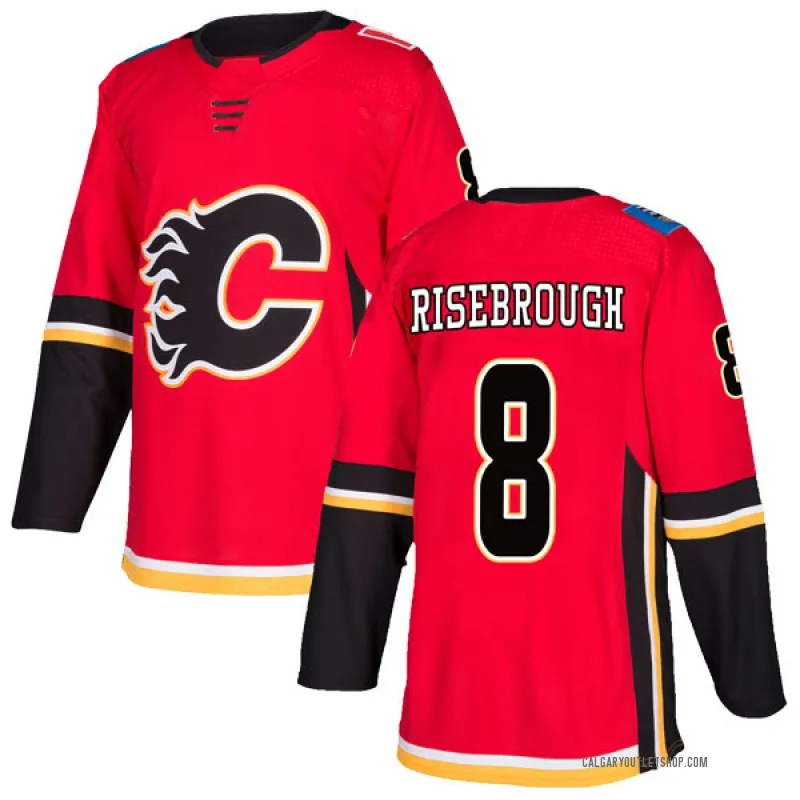 Red Youth Doug Risebrough Authentic Calgary Flames Home Jersey