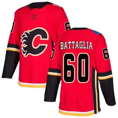 Red Youth Jacob Battaglia Authentic Calgary Flames Home Jersey