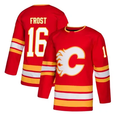 Red Youth Morgan Frost Authentic Calgary Flames Alternate Jersey