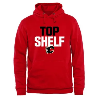 Scarlet Men's Calgary Flames Top Shelf Pullover Hoodie -