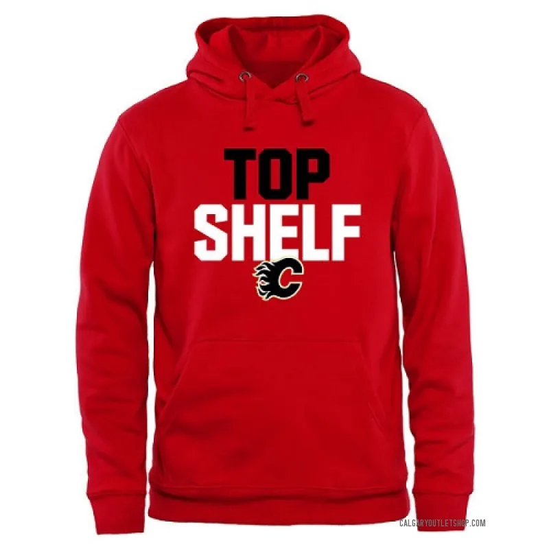 Scarlet Men's Calgary Flames Top Shelf Pullover Hoodie -