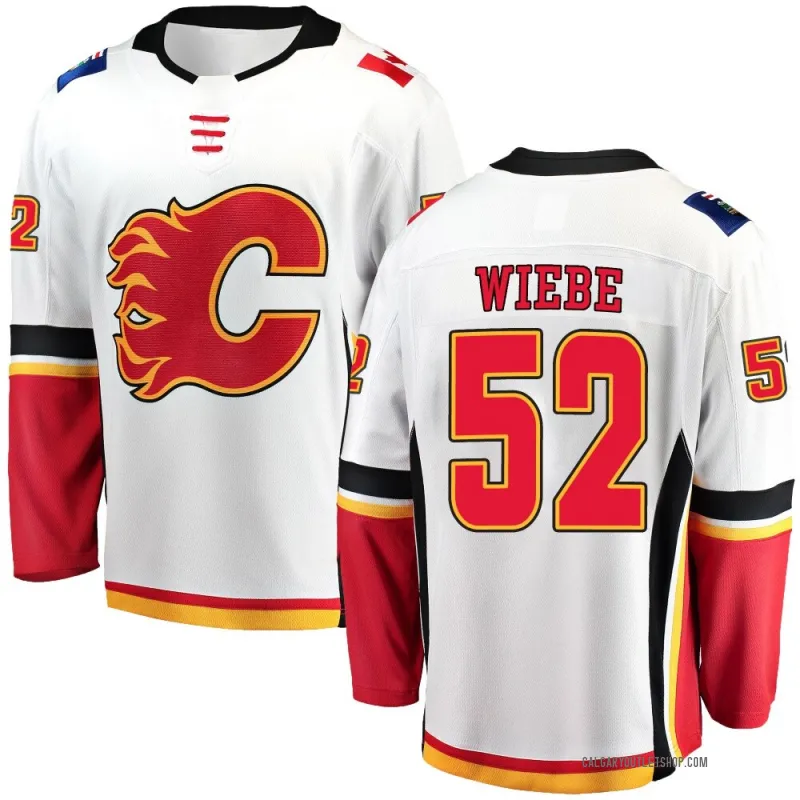 White Men's Abram Wiebe Breakaway Calgary Flames Away Jersey