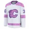 White Men's Aydar Suniev Premium Calgary Flames 2024 Hockey Fights Cancer Practice Jersey