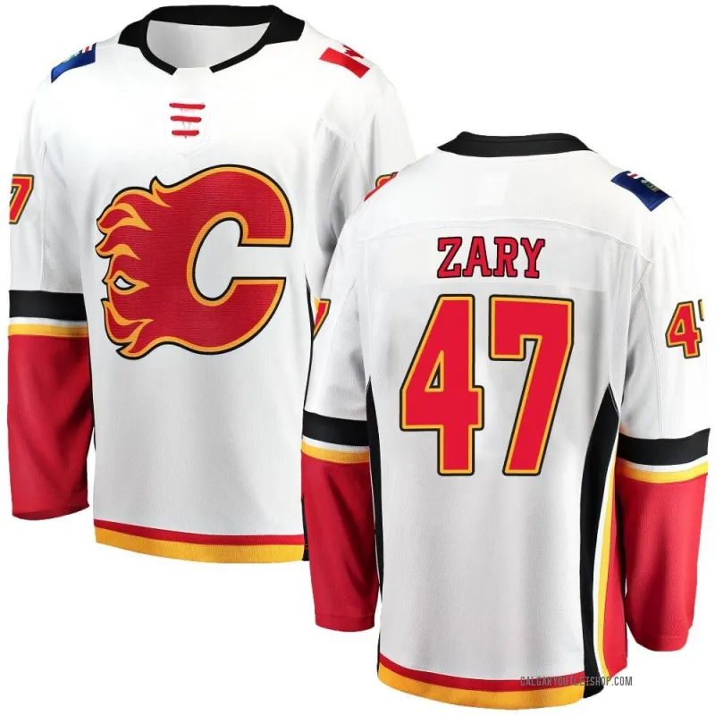 White Men's Connor Zary Breakaway Calgary Flames Away Jersey