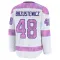 White Men's Hunter Brzustewicz Premium Calgary Flames 2024 Hockey Fights Cancer Practice Jersey