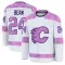 White Men's Jake Bean Premium Calgary Flames 2024 Hockey Fights Cancer Practice Jersey