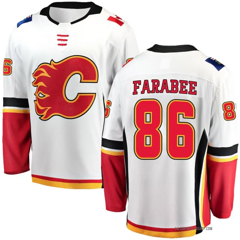 White Men's Joel Farabee Breakaway Calgary Flames Away Jersey