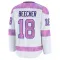 White Men's John Beecher Premium Calgary Flames 2024 Hockey Fights Cancer Practice Jersey