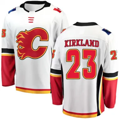 White Men's Justin Kirkland Breakaway Calgary Flames Away Jersey