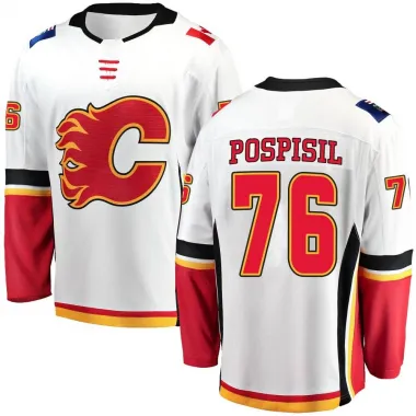 White Men's Martin Pospisil Breakaway Calgary Flames Away Jersey