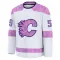 White Men's Nick Cicek Premium Calgary Flames 2024 Hockey Fights Cancer Practice Jersey