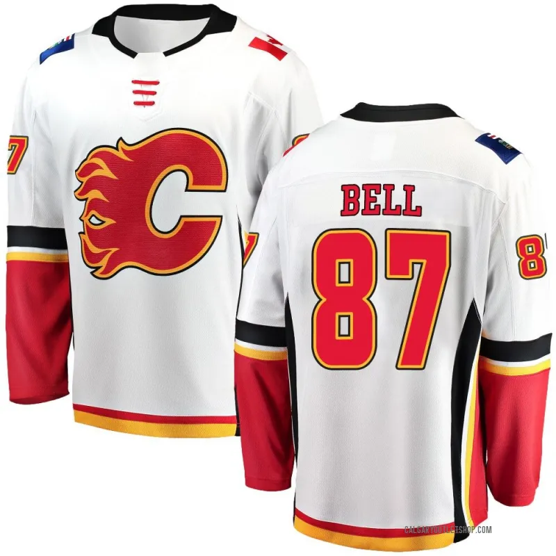 White Men's Parker Bell Breakaway Calgary Flames Away Jersey