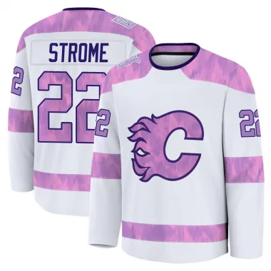 White Men's Ryan Strome Premium Calgary Flames 2024 Hockey Fights Cancer Practice Jersey