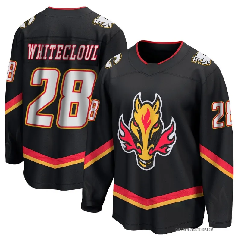 White Men's Zach Whitecloud Breakaway Calgary Flames Black 2022/23 Alternate Premier Jersey