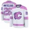 White Men's Zach Whitecloud Premium Calgary Flames 2024 Hockey Fights Cancer Practice Jersey