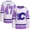 White/Purple Men's Connor Zary Authentic Calgary Flames Hockey Fights Cancer Primegreen Jersey