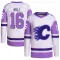 White/Purple Youth Brett Hull Authentic Calgary Flames Hockey Fights Cancer Primegreen Jersey